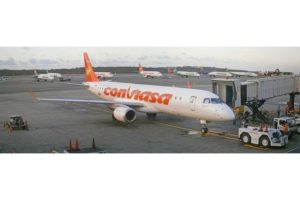 Berg 02 Venezuelan plane from the state owned airline Conviasa at Simon Bolivar Airport in Caracas