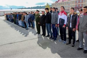 Conscripts being inducted for military service