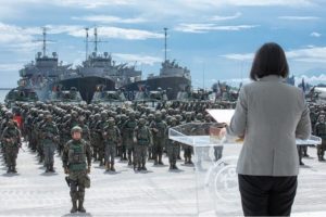 Hurst 01 President of TAIWAN Tsai Ing wen reviews a Marine Corps battalion in Kaohsiung