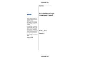 Russian Military Thought Concepts and Elements Timothy L. Thomas