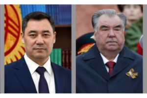 Stein 02 President Sadyr Zhaparov of the Kyrgyz Republic and President Emomali Rahmon of Tajikistan