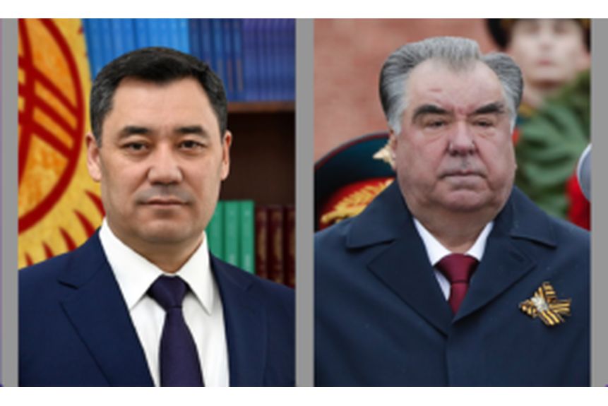 Stein 02 President Sadyr Zhaparov of the Kyrgyz Republic and President Emomali Rahmon of Tajikistan