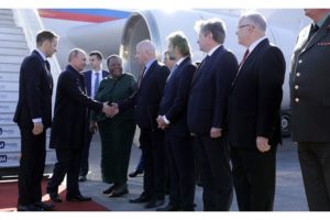 Warner 03 Vladimir Putin arrives in South Africa for the 10th BRICS Summit in 2018